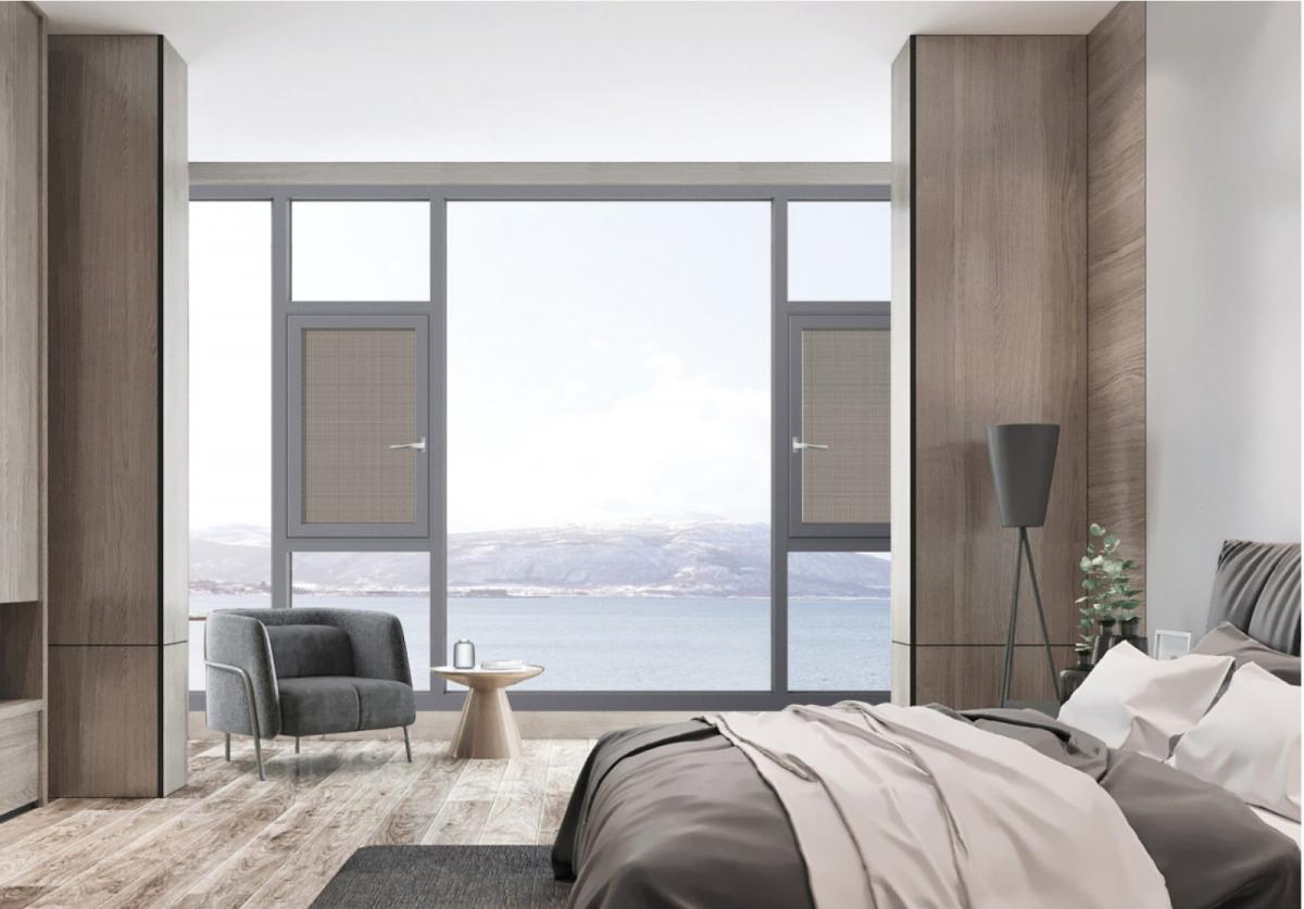 93内隐框断桥窗纱一体系列